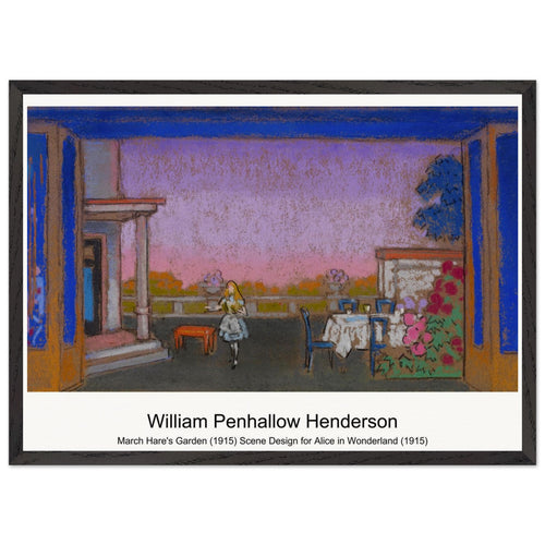 March Hare's Garden (1915) Scene Design for Alice in Wonderland (1915) by William Penhallow Henderson. Archival Print on Museum Quality Matte Paper. Premium Wood Framed Wall Art. Optimised Aspect Ratio.