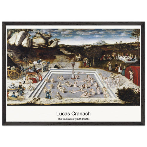 The fountain of youth (1546) by Lucas Cranach the Elder. Archival Print on Museum Quality Matte Paper. Premium Wood Framed Wall Art. Optimised Aspect Ratio.
