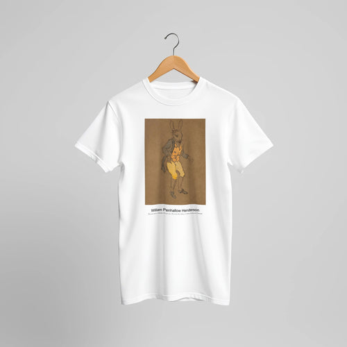 March Hare (1915) Costume Design for Alice in Wonderland (1915) by William Penhallow Henderson. Custom Print on a 100% Airlume Combed and Ring-Spun Cotton Unisex Crewneck T-shirt Original Aspect Ratio