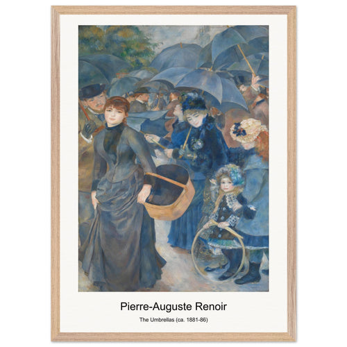 The Umbrellas (ca. 1881-86) by Pierre-Auguste Renoir. Archival Print on Museum Quality Matte Paper. Premium Wood Framed Wall Art. Optimised Aspect Ratio.