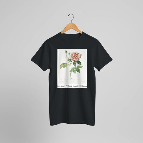 Gentiana Acaulis (1759-1840) by Pierre-Joseph Redouté. Custom Print on a 100% Airlume Combed and Ring-Spun Cotton Unisex Crewneck T-shirt Optimised Aspect Ratio.