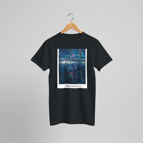 Kleine Welten V (Small Worlds V) (1922) by Wassily Kandinsky. Custom Print on a 100% Airlume Combed and Ring-Spun Cotton Unisex Crewneck T-shirt Optimised Aspect Ratio.
