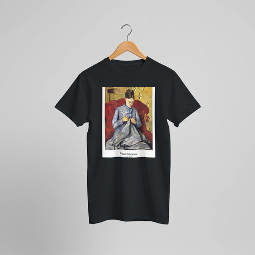 The Road Bridge (1879-1882) by Paul Cézanne. Custom Print on a 100% Airlume Combed and Ring-Spun Cotton Unisex Crewneck T-shirt Optimised Aspect Ratio.