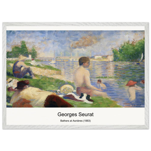 Bathers at Asnières (1883) by Georges Seurat. Archival Print on Museum Quality Matte Paper. Premium Wood Framed Wall Art. Optimised Aspect Ratio.