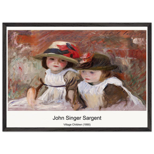 Village Children (1890) by John Singer Sargent. Archival Print on Museum Quality Matte Paper. Premium Wood Framed Wall Art. Optimised Aspect Ratio.