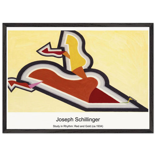 Study in Rhythm: Red and Gold (ca. 1934) by Joseph Schillinger. Archival Print on Museum Quality Matte Paper. Premium Wood Framed Wall Art. Optimised Aspect Ratio.