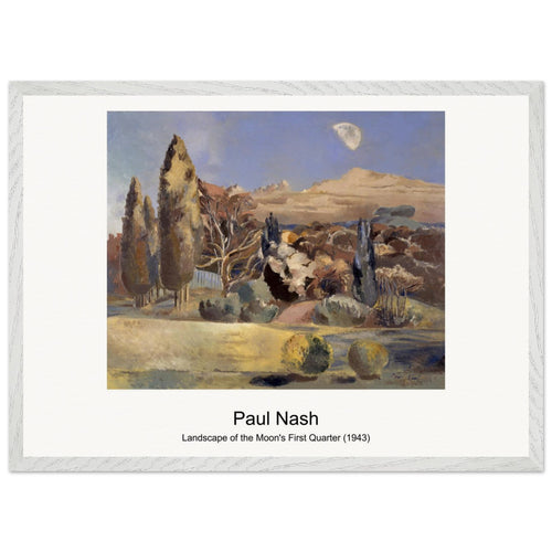 Landscape of the Moon's First Quarter (1943) by Paul Nash. Archival Print on Museum Quality Matte Paper. Premium Wood Framed Wall Art. Original Aspect Ratio