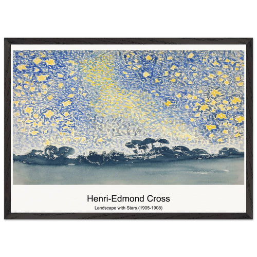 Landscape with Stars (1905-1908) by Henri-Edmond Cross. Archival Print on Museum Quality Matte Paper. Premium Wood Framed Wall Art. Optimised Aspect Ratio.