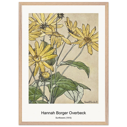 Sunflowers (1915) by Hannah Borger Overbeck. Archival Print on Museum Quality Matte Paper. Premium Wood Framed Wall Art. Original Aspect Ratio