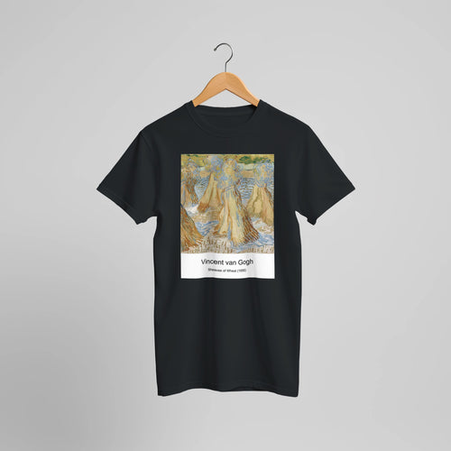 Head of a Peasant Woman (1884) by Vincent van Gogh. Custom Print on a 100% Airlume Combed and Ring-Spun Cotton Unisex Crewneck T-shirt Optimised Aspect Ratio.