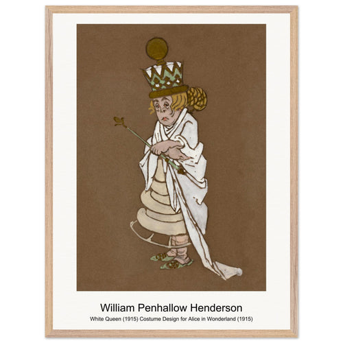 White Queen (1915) Costume Design for Alice in Wonderland (1915) by William Penhallow Henderson. Archival Print on Museum Quality Matte Paper. Premium Wood Framed Wall Art. Optimised Aspect Ratio.