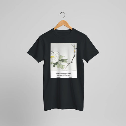 The Waterfall (1909) by Wassily Kandinsky. Custom Print on a 100% Airlume Combed and Ring-Spun Cotton Unisex Crewneck T-shirt Optimised Aspect Ratio.