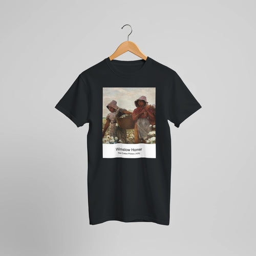 On the Stile (1878) by Winslow Homer. Custom Print on a 100% Airlume Combed and Ring-Spun Cotton Unisex Crewneck T-shirt Optimised Aspect Ratio.