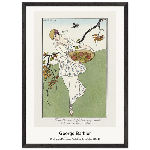 Costumes Parisiens: Toilettes de taffetas (1914) by George Barbier. Archival Print on Museum Quality Matte Paper. Premium Wood Framed Wall Art. Optimised Aspect Ratio.