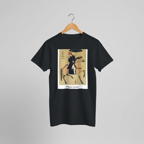 Amerika (1848-1863) by Utagawa Yoshikazu. Custom Print on a 100% Airlume Combed and Ring-Spun Cotton Unisex Crewneck T-shirt Optimised Aspect Ratio.