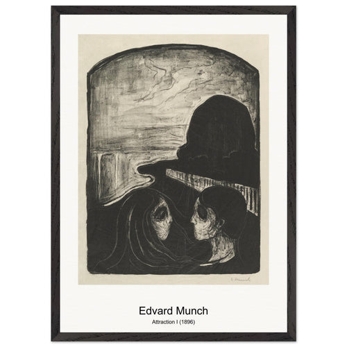 Attraction I (1896) by Edvard Munch. Archival Print on Museum Quality Matte Paper. Premium Wood Framed Wall Art. Original Aspect Ratio