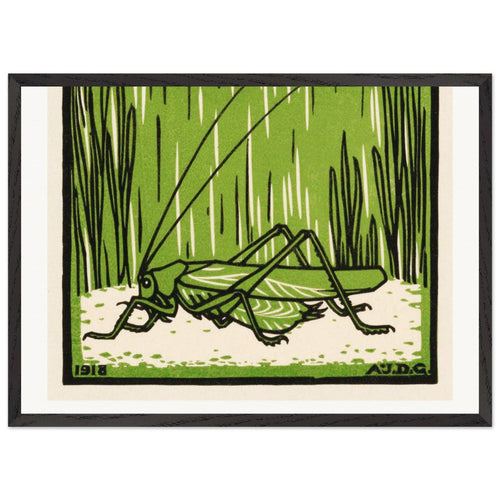Grasshopper (1918) by Julie de Graag. Archival Print on Museum Quality Matte Paper. Premium Wood Framed Wall Art. Original Aspect Ratio