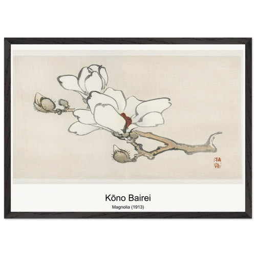 Magnolia (1913) by Kōno Bairei. Archival Print on Museum Quality Matte Paper. Premium Wood Framed Wall Art. Optimised Aspect Ratio.