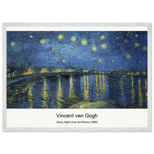 Starry Night Over the Rhone (1888) by Vincent van Gogh. Archival Print on Museum Quality Matte Paper. Premium Wood Framed Wall Art. Optimised Aspect Ratio.