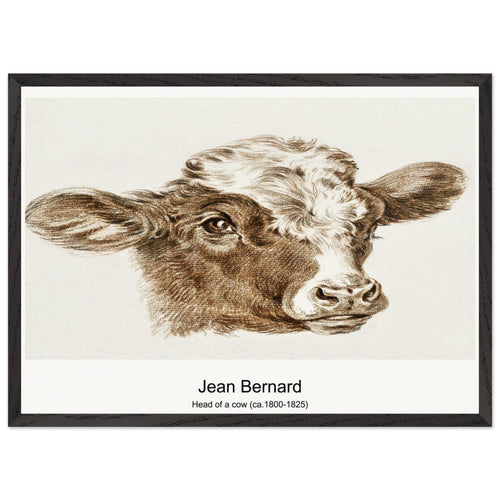 Head of a cow (ca. 1800-1825) by Jean Bernard. Archival Print on Museum Quality Matte Paper. Premium Wood Framed Wall Art. Optimised Aspect Ratio.