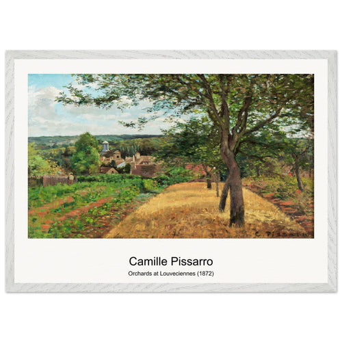 Orchards at Louveciennes (1872) by Camille Pissarro. Archival Print on Museum Quality Matte Paper. Premium Wood Framed Wall Art. Optimised Aspect Ratio.