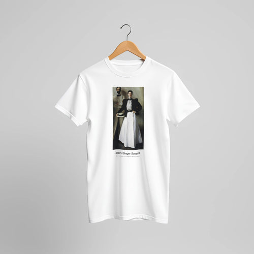 Mr. and Mrs. I. N. Phelps Stokes (1897) by John Singer Sargent. Custom Print on a 100% Airlume Combed and Ring-Spun Cotton Unisex Crewneck T-shirt Original Aspect Ratio