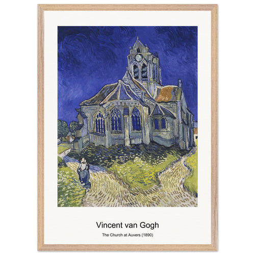 The Church at Auvers (1890) by Vincent van Gogh. Archival Print on Museum Quality Matte Paper. Premium Wood Framed Wall Art. Original Aspect Ratio