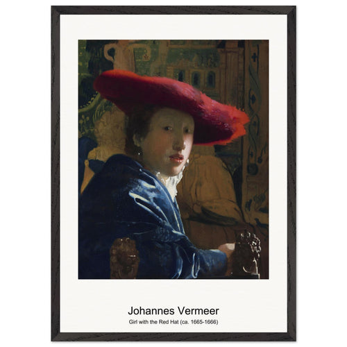 Girl with the Red Hat (ca. 1665-1666) by Johannes Vermeer. Archival Print on Museum Quality Matte Paper. Premium Wood Framed Wall Art. Original Aspect Ratio