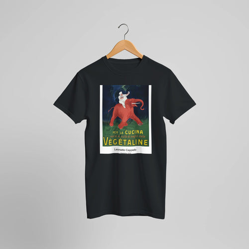 Vegetaline (1910) by Leonetto Cappiello. Custom Print on a 100% Airlume Combed and Ring-Spun Cotton Unisex Crewneck T-shirt Optimised Aspect Ratio.
