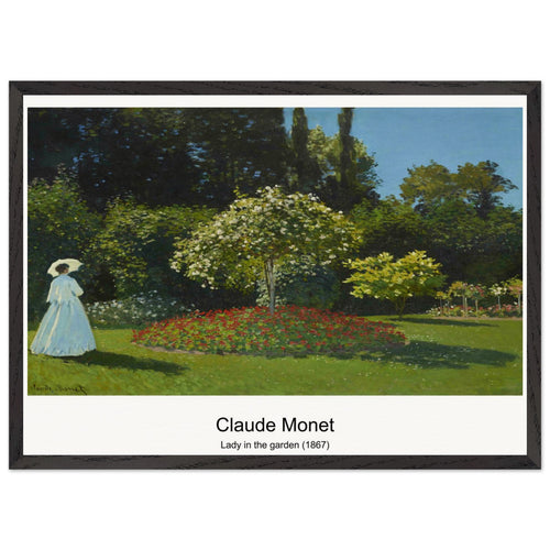 Lady in the garden (1867) by Claude Monet. Archival Print on Museum Quality Matte Paper. Premium Wood Framed Wall Art. Optimised Aspect Ratio.