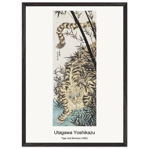 Tiger and Bamboo (1850) by Utagawa Yoshikazu. Archival Print on Museum Quality Matte Paper. Premium Wood Framed Wall Art. Original Aspect Ratio
