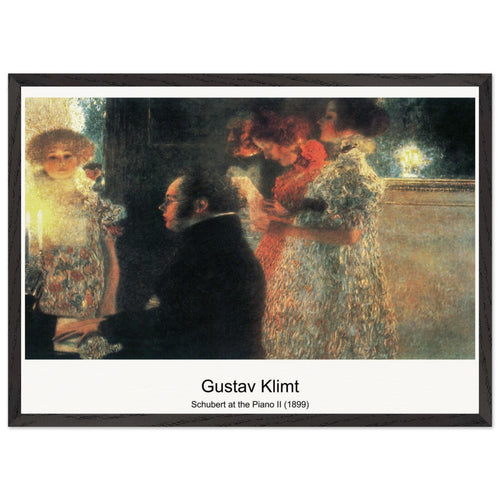 Schubert at the Piano II (1899) by Gustav Klimt. Archival Print on Museum Quality Matte Paper. Premium Wood Framed Wall Art. Optimised Aspect Ratio.