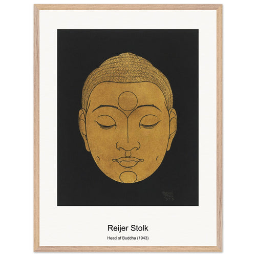 Head of Buddha (1943) by Reijer Stolk. Archival Print on Museum Quality Matte Paper. Premium Wood Framed Wall Art. Original Aspect Ratio
