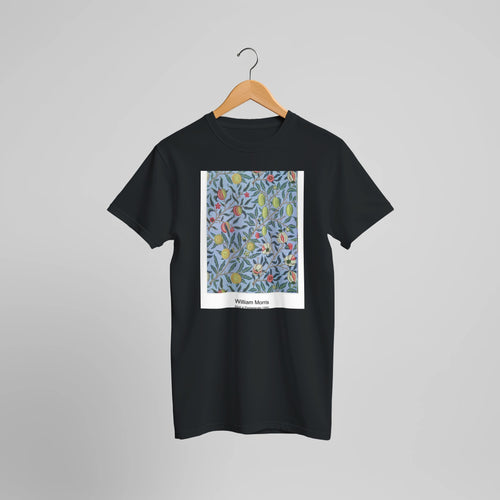 Flower Garden (1860) by William Morris. Custom Print on a 100% Airlume Combed and Ring-Spun Cotton Unisex Crewneck T-shirt Optimised Aspect Ratio.