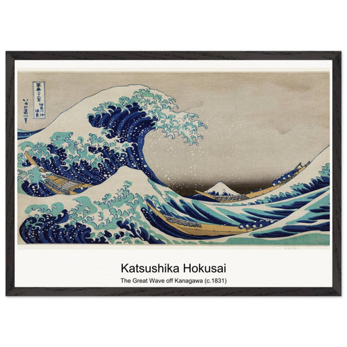 The Great Wave off Kanagawa (c. 1831) by Katsushika Hokusai. Archival Print on Museum Quality Matte Paper. Premium Wood Framed Wall Art. Optimised Aspect Ratio.