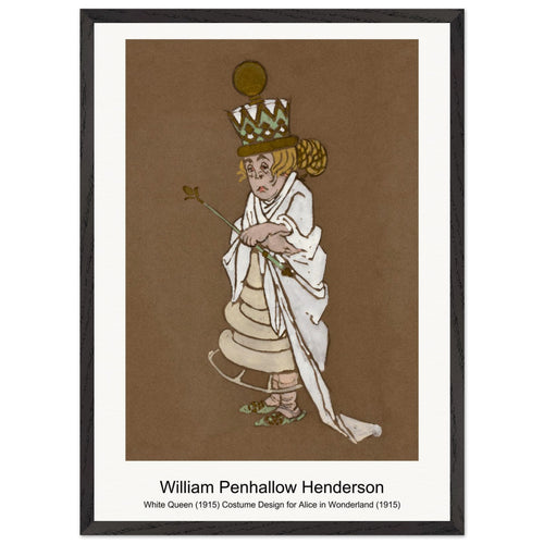 White Queen (1915) Costume Design for Alice in Wonderland (1915) by William Penhallow Henderson. Archival Print on Museum Quality Matte Paper. Premium Wood Framed Wall Art. Original Aspect Ratio