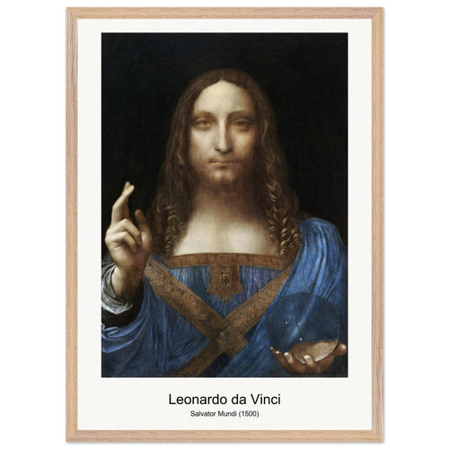 Salvator Mundi (1500) by Leonardo da Vinci. Archival Print on Museum Quality Matte Paper. Premium Wood Framed Wall Art. Optimised Aspect Ratio.