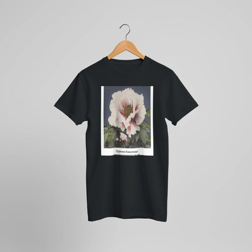 Geisha and Cherry Blossom (1887-1897) by Ogawa Kazumasa. Custom Print on a 100% Airlume Combed and Ring-Spun Cotton Unisex Crewneck T-shirt Optimised Aspect Ratio.