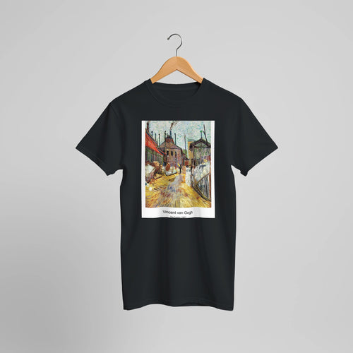 Grapes, Lemons, Pears, and Apples (1887) by Vincent van Gogh. Custom Print on a 100% Airlume Combed and Ring-Spun Cotton Unisex Crewneck T-shirt Optimised Aspect Ratio.