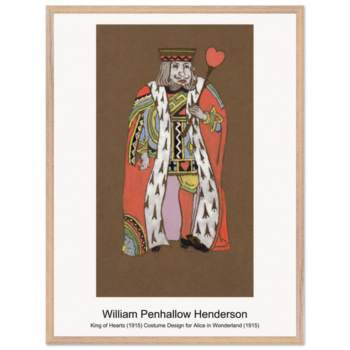 King of Hearts (1915) Costume Design for Alice in Wonderland (1915) by William Penhallow Henderson. Archival Print on Museum Quality Matte Paper. Premium Wood Framed Wall Art. Original Aspect Ratio