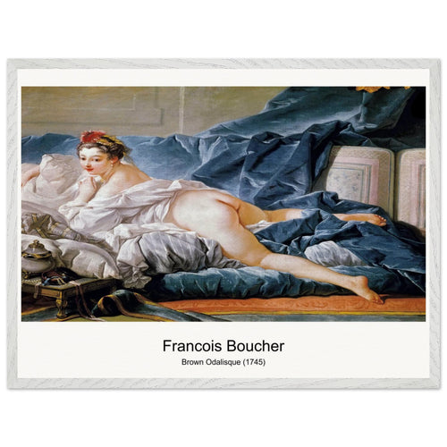 Brown Odalisque (1745) by François Boucher. Archival Print on Museum Quality Matte Paper. Premium Wood Framed Wall Art. Optimised Aspect Ratio.