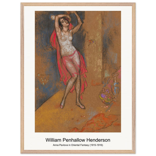 Anna Pavlova in Oriental Fantasy (1915-1916) by William Penhallow Henderson. Archival Print on Museum Quality Matte Paper. Premium Wood Framed Wall Art. Optimised Aspect Ratio.