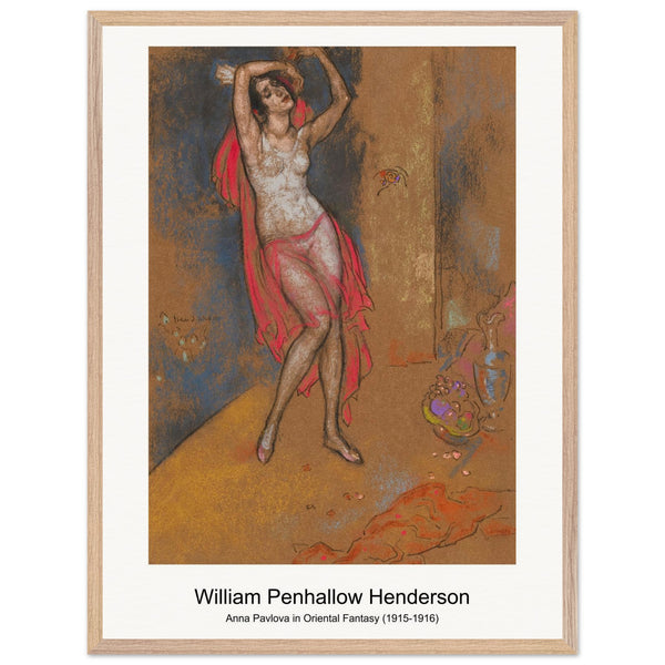 Anna Pavlova in Oriental Fantasy (1915-1916) by William Penhallow Henderson. Archival Print on Museum Quality Matte Paper. Premium Wood Framed Wall Art. Optimised Aspect Ratio.