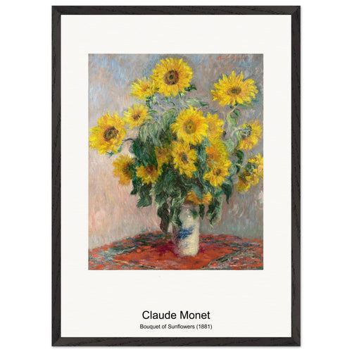 Bouquet of Sunflowers (1881) by Claude Monet. Archival Print on Museum Quality Matte Paper. Premium Wood Framed Wall Art. Original Aspect Ratio