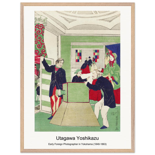 Early Foreign Photographer in Yokohama (1848-1863) by Utagawa Yoshikazu. Archival Print on Museum Quality Matte Paper. Premium Wood Framed Wall Art. Optimised Aspect Ratio.