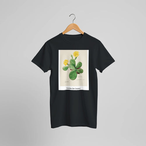 Eastern Prickly Pear cactus (1893-1905) by Familie Der Cacteen. Custom Print on a 100% Airlume Combed and Ring-Spun Cotton Unisex Crewneck T-shirt Optimised Aspect Ratio.