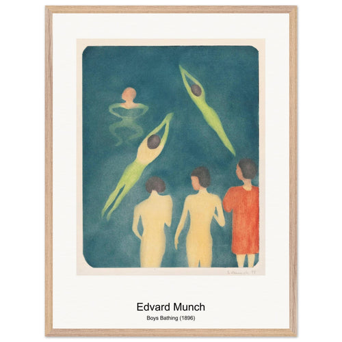 Boys Bathing (1896) by Edvard Munch. Archival Print on Museum Quality Matte Paper. Premium Wood Framed Wall Art. Original Aspect Ratio