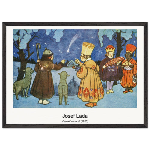 Veselé Vánoce! (1925) by Josef Lada. Archival Print on Museum Quality Matte Paper. Premium Wood Framed Wall Art. Original Aspect Ratio
