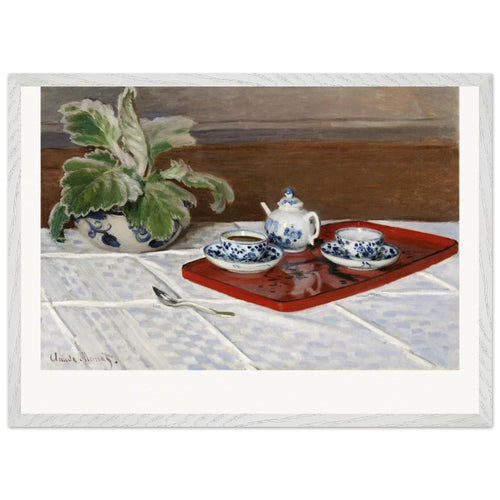 Still Life, Tea Service (1872) by Claude Monet. Archival Print on Museum Quality Matte Paper. Premium Wood Framed Wall Art. Original Aspect Ratio