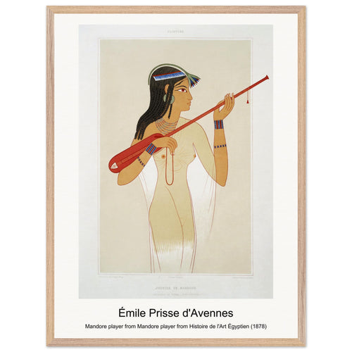 Mandore player from Mandore player from Histoire de l'Art Égyptien (1878) by Émile Prisse d'Avennes. Archival Print on Museum Quality Matte Paper. Premium Wood Framed Wall Art. Optimised Aspect Ratio.